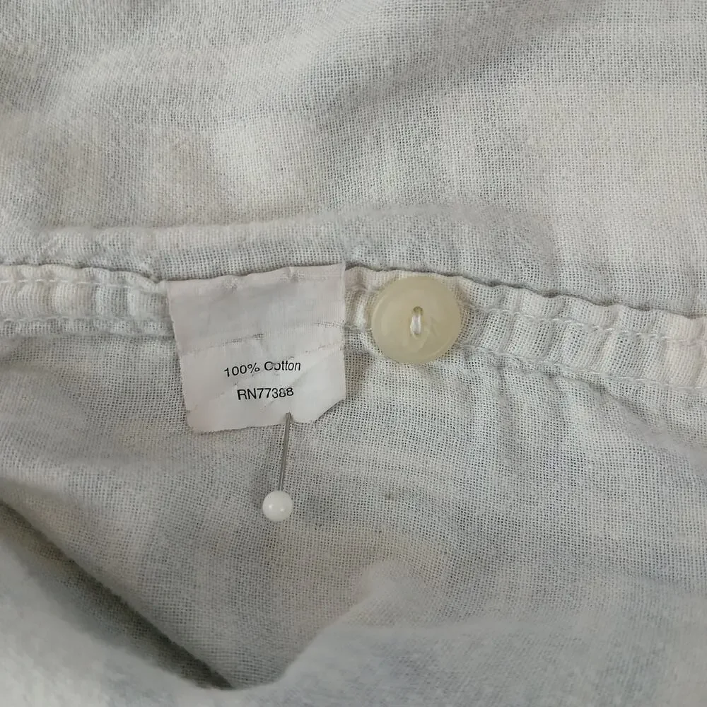 J.Crew Tailored Fit Workshirt Mens Small plaid white blue double layer cotton LS